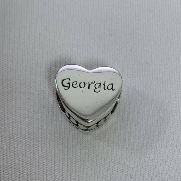 Pandora Georgia Exclusive Travel Heart Charm Pendant, S925 Silver Jewelry - Picture 2 of 4